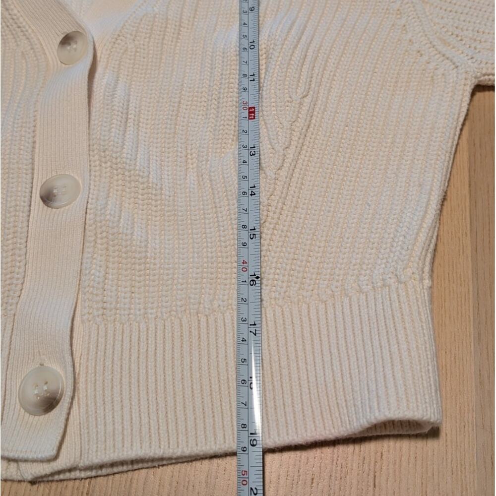 & Other Stories Short Cardigan Womens S Cream Boxy Oversized Rib Knit Button - Picture 5 of 10